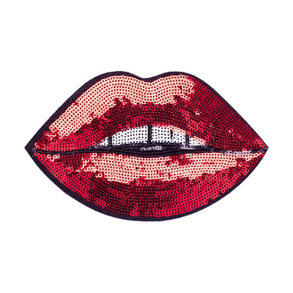 Wholesale Sequined sun red lip embroidered logo fashion disco music sunglasses lip embroidered cloth stickers bag clothing decorative stickers