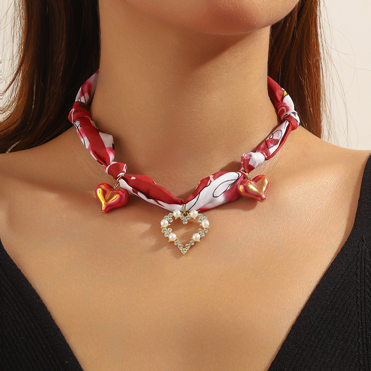 Wholesale Summer Pearl Silk f Pendant Necklace