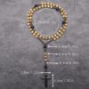 Wholesale Wooden Beads Black Gallstone Cross Religious Women's Necklace Wishing Pendant Long Rosary Necklace