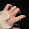 Wholesale Escape Princess Flash Diamond Bow Ring Ins Student Simple Temperament Cold Style Niche High-grade Sense Ring Tide
