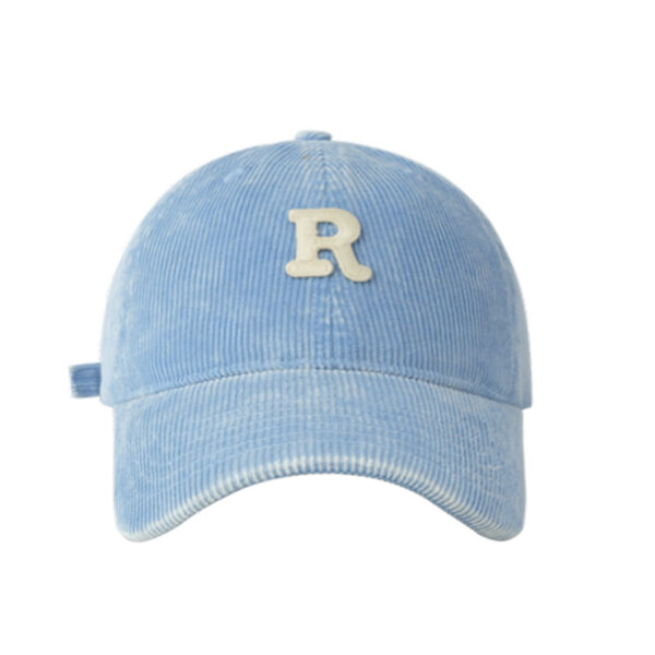 Wholesale Original Fashion Brand R Letter Baseball Cap Men's and Women's Ins Korean Style Washed Old Corduroy Cap Shown Face Small