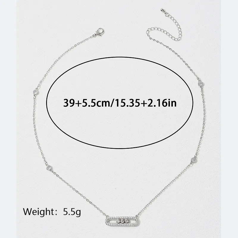 Wholesale Simple Style Shiny Geometric Copper Plating Inlay Zircon 18k Gold Plated Pendant Necklace