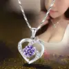 Wholesale Fashion Heart Shape Copper Rhinestones Pendant Necklace In Bulk