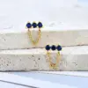 Wholesale Fashion Geometric Copper Artificial Gemstones Earrings Ear Studs