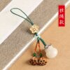 Wholesale Imitation Bodhi Root Lucky Bag Car Keychain Pendant, Peach Wood Lotus Pod, Cute and Exquisite Mobile Phone Chain Pendant for Men and Women
