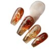 Wholesale Red gradient gold glitter wear nail plate