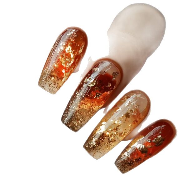 Wholesale Red gradient gold glitter wear nail plate