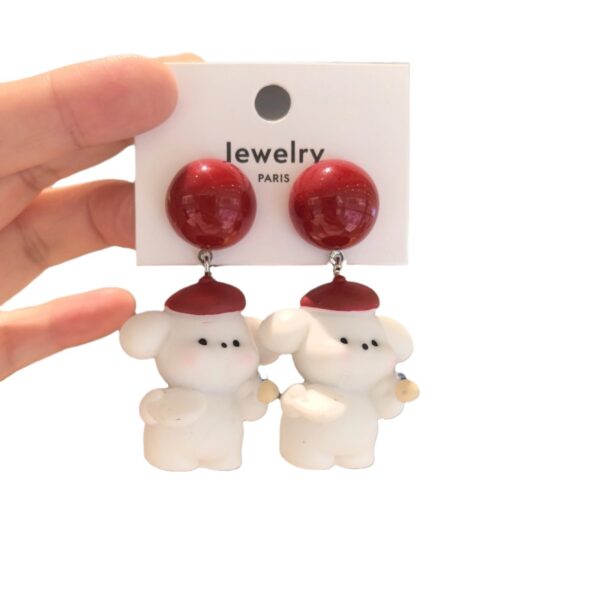oly-561108423c01c813ccbcd6d1844187da Wholesale Cartoon cute little white dog earrings