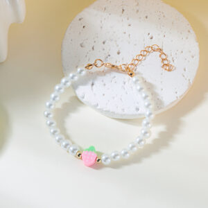 Pink strawberry bracelet
