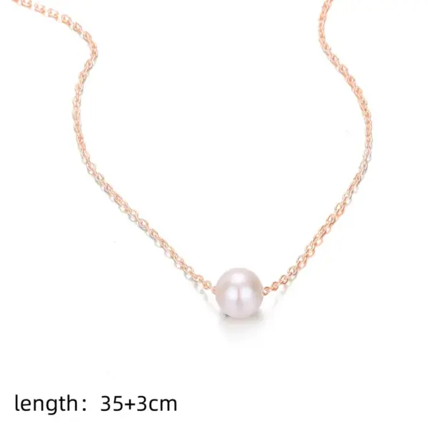 Wholesale Jewelry Simple Style Geometric 304 Stainless Steel Artificial Pearls Plating Stainless Steel Necklaces
