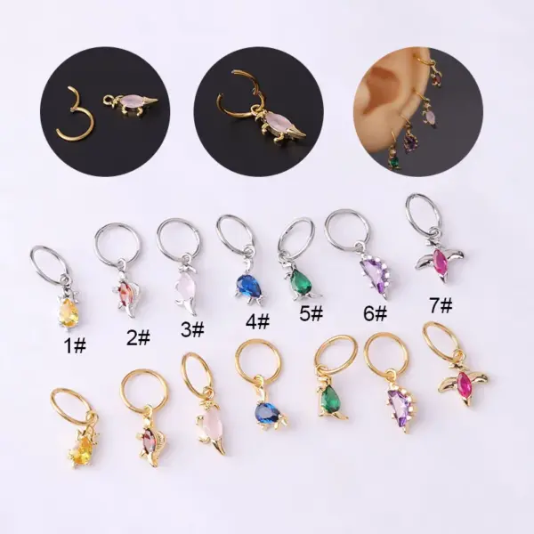Wholesale 316L Stainless Steel Copper Ear Cartilage Rings & Studs Animal Waterproof Non Tarnish Surgical Steel