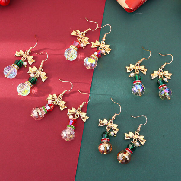 Wholesale Christmas Crystal Snowman Earrings