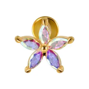 Gold/1.3*1.1cm-5 Horse Eye Flowers / 1.2x8mm