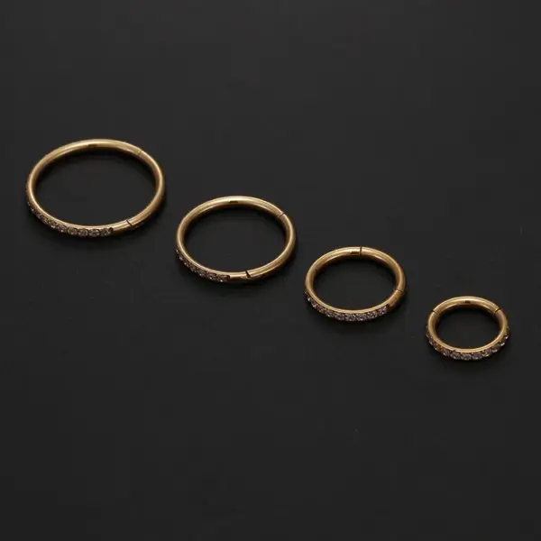 Simple Style Round Stainless Steel Inlay Zircon Nose Ring Nose Pin