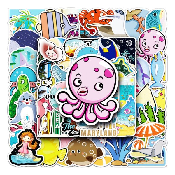 Wholesale 50 marine INS wind cartoon graffiti stickers laptop car trunk waterproof decorative stickers