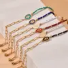 Wholesale Streetwear Devil's Eye Palm Stainless Steel Crystal Beaded Plating Bracelets