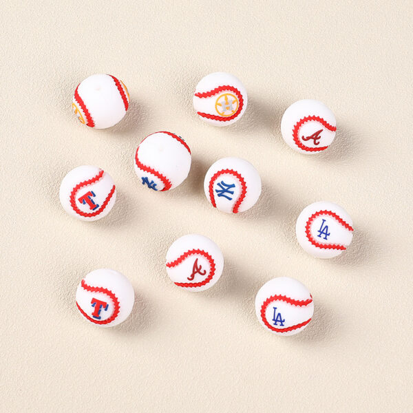 Wholesale Baseball team silicone bead string