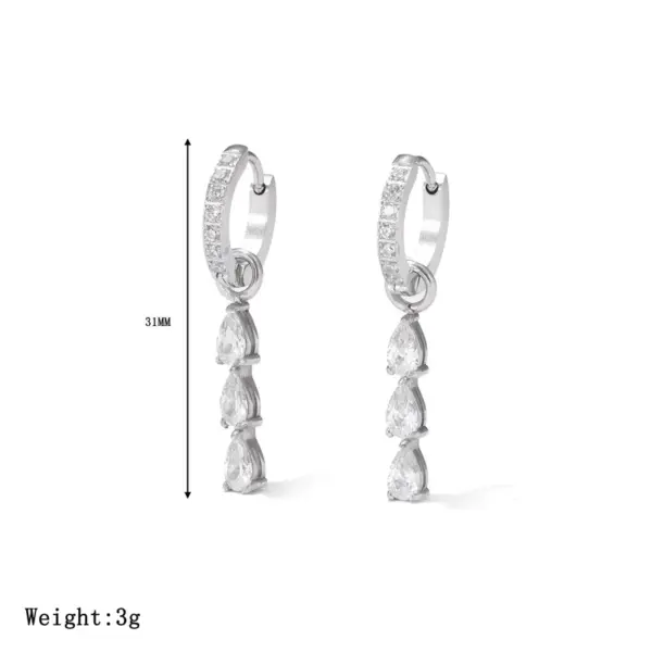Wholesale Ion Plating (IP) 16K Gold Platinum Real Gold Plated Water Droplets 304 Stainless Steel Sexy Streetwear Waterproof Non Tarnish Drop Earrings