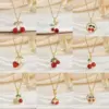 Wholesale Jewelry Simple Style Cherry Titanium Steel Plating Pendant Necklace
