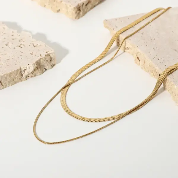 Wholesale Jewelry Fashion Geometric 304 Stainless Steel 18K Gold Plated Plating Stainless Steel Necklaces