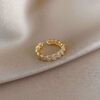Wholesale Copper Plating Twist Artificial Gemstones Copper Rings