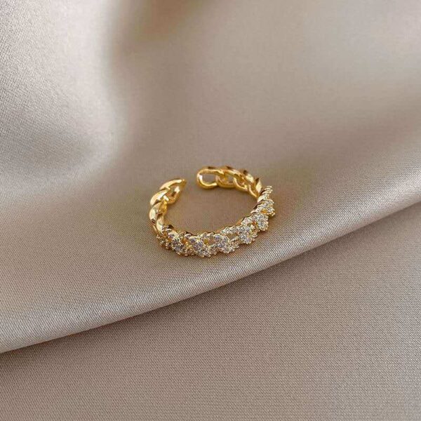 Wholesale Copper Plating Twist Artificial Gemstones Copper Rings