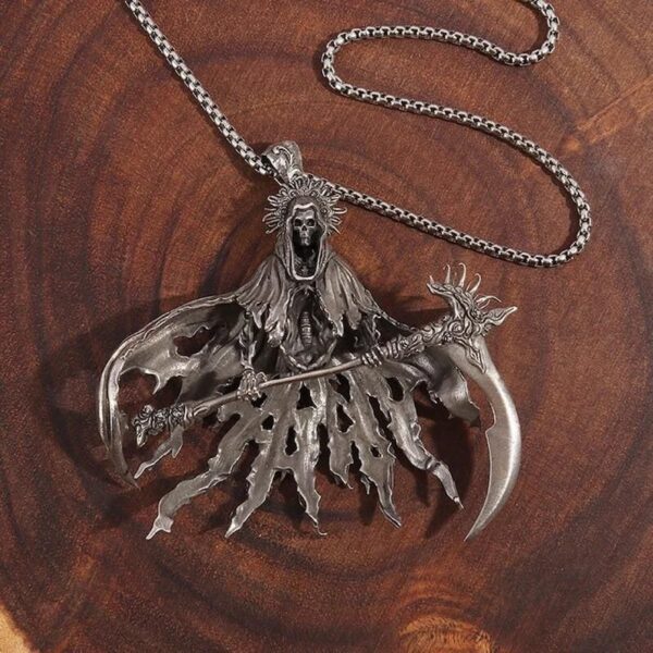 Wholesale Hell Death Scythe Death Coming Necklace American Street Handsome Hip Hop Trend Punk Locomotive High Sense