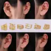 Copper Geometric Water Plating Zircon 18K Gold Plated IG Style Elegant Gold Ear Cuffs