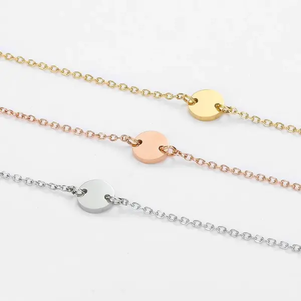 Wholesale PVD Coated 14K Gold Real Gold Plated Geometric Stainless Steel Fashion Waterproof Non Tarnish 304 Stainless Steel Bracelets