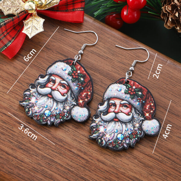 Wholesale Cute and quirky Santa Claus pendant earrings for Christmas
