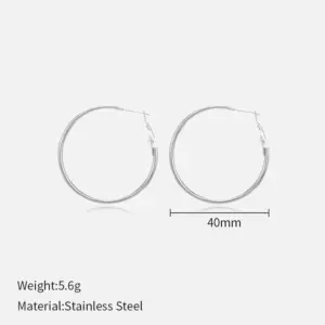 40mm Earrings-Steel Color
