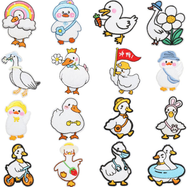 oly-5648e48d5e7e505b93578cc17770a470 Wholesale Cute Dummy Duck Embroidery Cloth Sticker Chilen's Clothes Decoration Patch Big White Goose Computer Embroidery Seal Ironing