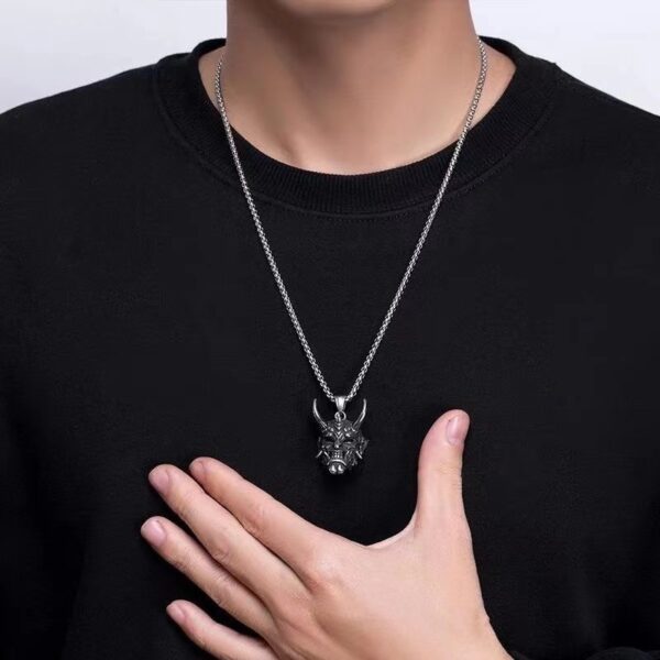 Wholesale Japanese Ghost Mask Horror Gift Necklace Jewelry Men's Necklace Hip-hop Necklace Men