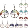 Wholesale 1 Pair Retro Ethnic Style Pastoral Tree Life Tree Natural Stone Copper Crystal Women'S Drop Earrings Earrings