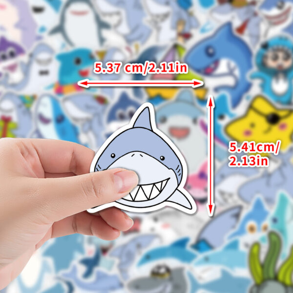 Wholesale 50 cute cartoon shark graffiti stickers waterproof