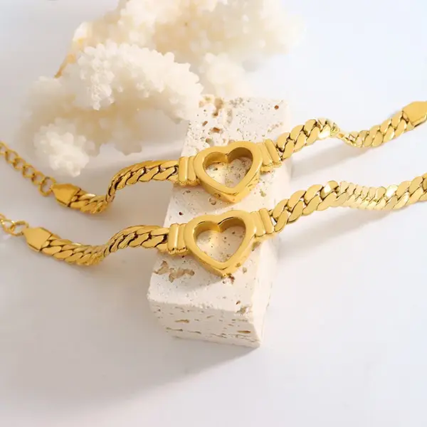 Wholesale Simple Style Solid Color 304 Stainless Steel 18K Gold Plated Bracelets In Bulk