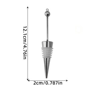 DIY Pendant with Beaded Rod, Long White Leather Ring, Wine Stopper