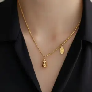 X0455 - Lucky Gourd - Necklace - Gold