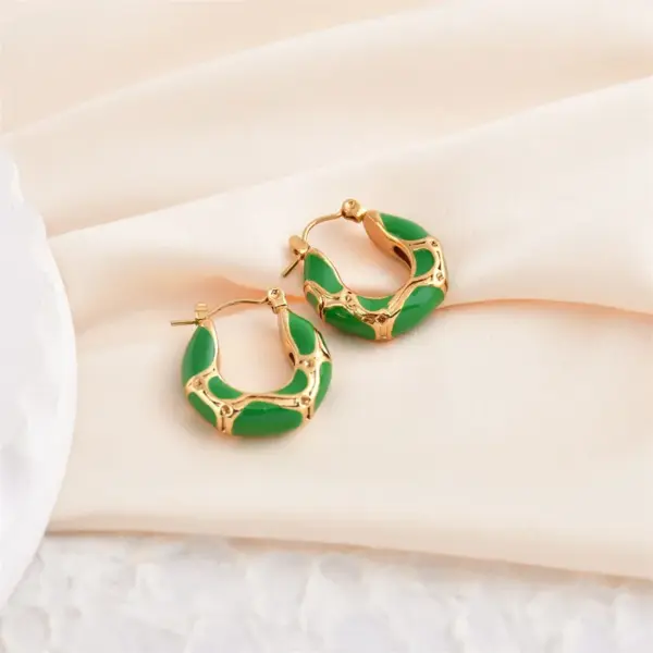 Wholesale Ion Plating (IP) 18K Gold Plated Circle 304 Stainless Steel Retro Classic Style Waterproof Non Tarnish Earrings