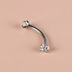 Steel White Zirconium / 1.2*12*3 * 3mm Total Length 17.8mm