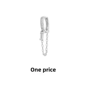 One zircon tassel ear buckle (white gold) / Copper (one price)