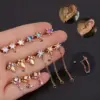 316L Stainless Steel Copper Zircon Ear Cartilage Rings & Studs Flower Waterproof Non Tarnish Surgical Steel Women'S