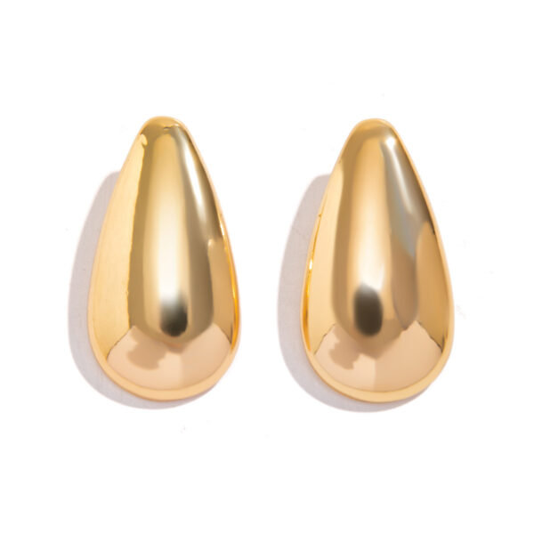 Wholesale Designed metal glossy water drop earrings