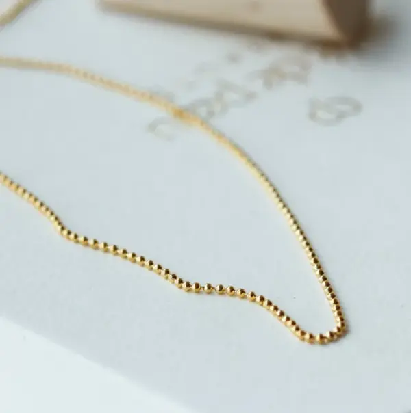 Wholesale 304 Stainless Steel Geometric Electroplating PVD Coated Beads 18K Real Gold Plated Simple Style Waterproof Non Tarnish Beaded Necklace