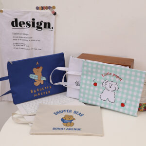 Wholesale Student test paper bag subject classification file bag canvas cute cartoon A4 zipper bag Office data storage bag