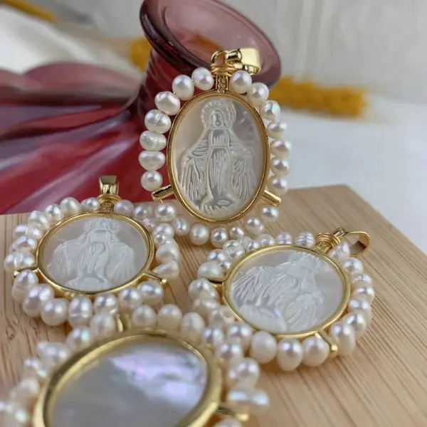 Wholesale 1 Piece Freshwater Pearl Copper Freshwater Pearl Pearl Oval Pendant Charms Necklace Jewelry Accessories