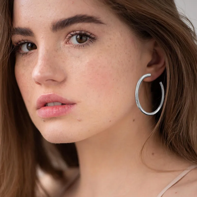 Wholesale 1 Pair Simple Style Solid Color 304 Stainless Steel Gold Plated Stainless Steel Earrings