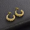 PVD Coated Real Gold Plated 18K Gold Twist Titanium Steel Simple Style Waterproof Non Tarnish Ear Studs