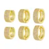Wholesale 1 Piece Simple Style Round Plating Inlay Brass Zircon 18k Gold Plated Silver Plated Earrings