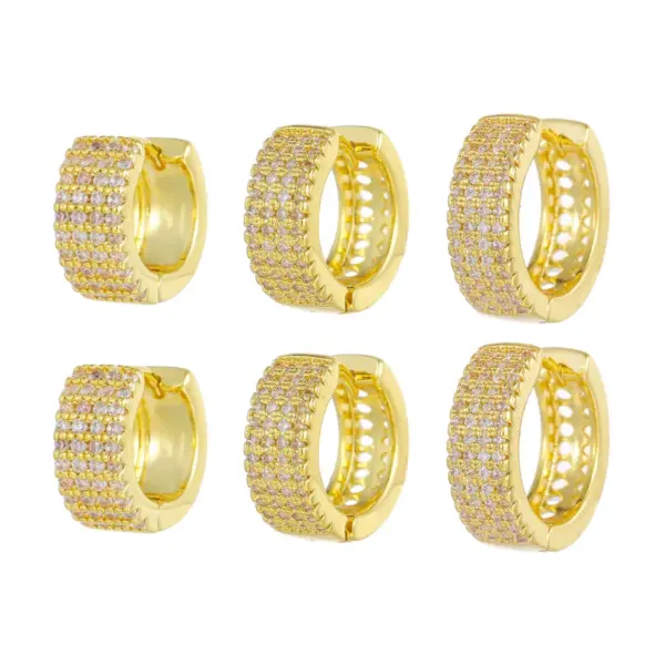 Wholesale 1 Piece Simple Style Round Plating Inlay Brass Zircon 18k Gold Plated Silver Plated Earrings